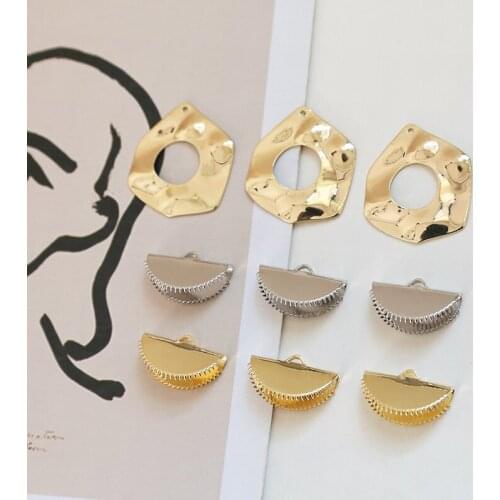 10pcs Copper plated semicircle color retention clip irregular geometric pendant handmade jewelry earrings accessories material