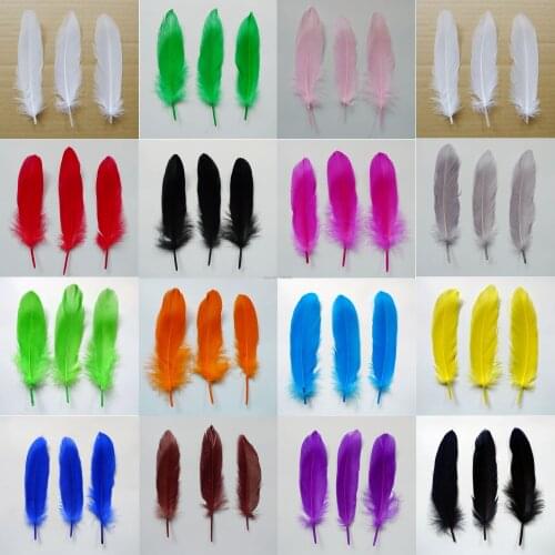 High quality 20/100 Pcs 12-20cm Mixed colors Goose Feathers for crafts plumes DIY Jewelry Plumas Wedding Home Party decorations