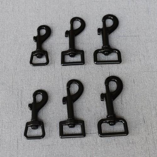 50 Pcs/Pack 15mm 20mm 25mm Black Webbing Metal Carabiners Clasp Eyelets Clip Loop Snap Hook For Cord Dog Pet Leash Harness Bag