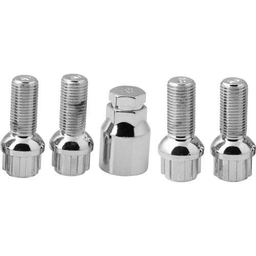 5x Iron Wheel Locking Bolts Fit for VW GOLF (M14x1.5) Radius Security Nuts
