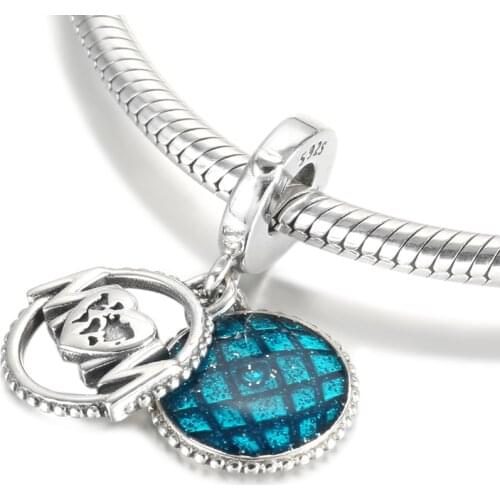 Authentic S925 Silver Pendant Charm for Women Bracelet Bangle DIY Jewelry litter Globe Mum Dangle Bead