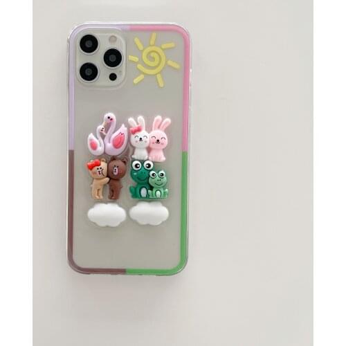 3D Cloud Couple Dolls Case for iPhone 12 Pro Max Back Phone Cover for 12 11 Pro Max X XS XR 8 7 Plus SE 2020