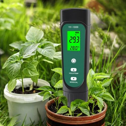 3-In-1 Digital Soil Tester LED Screen with Backlight Soil EC / Humidity / Temperature Meter Plant Moisture Meter Hygrometer