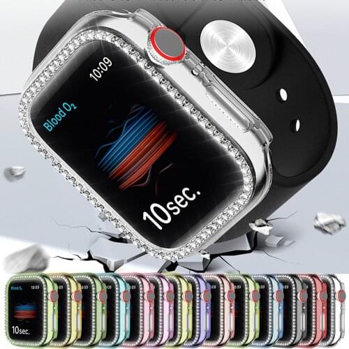 For Apple Watch Serie 6 5 4 3 2 1 SE 44mm 40mm 42mm 38mm iWatch Diamond Protector Case Bumper Cover For Apple Watch Accessorie