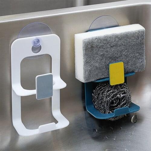 Double layer Suction Cup Sink Drain Rack Wall Sucker Sponge Storage Drying Holder Kitchen Sink Soap Stand Dish Cloth Organizer