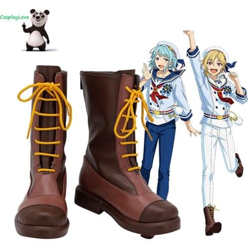 Ensemble Stars Nito Nazuna Shino Hajime Brown Shoes Cosplay Long Boots Newest Custom Made For Halloween CosplayLove