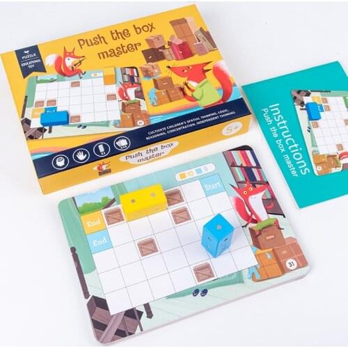 Push The Box 3D Path-Building Brain Game 40 Challenges Board Logical Think Game Fun STEM Focused Puzzle For Ages 6 And Up