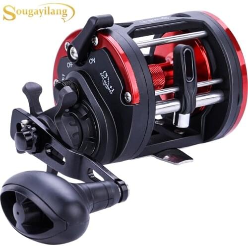 Sougayilang 3+1bb Casting Sea Fishing Reel Gear Ratio 3.8:1 Trolling Fishing Reel Round Baitcasting Reel Large Line Capacity