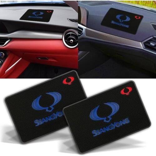 Car Dashboard Sticky Anti-Slip PVC Mat Auto Non-Slip Sticky Gel Pad For Ssangyong Actyon Kyron Korando Rexton Tivoli Accessories