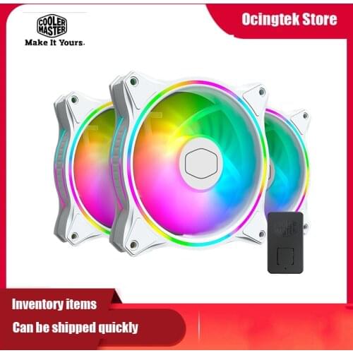 Cooler Master MF120 HALO White Edition 3in1 KIT 5V 3PIN ARGB CPU Cooling fan 12cm Loop Addressable Lighting Fan with Controller
