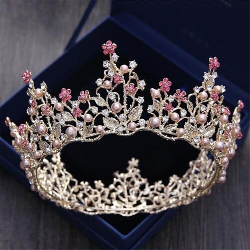 Sweet Princess Crown Crystal Bride Queen Tiaras Women Crowns Pageant Prom Diadem Hair Ornaments Wedding Hair Accessories