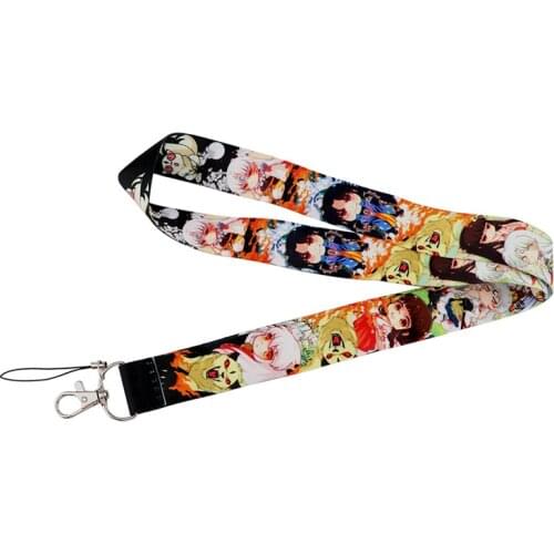 Cartoon Inuyasha Anime Lanyard Keys Phone Holder Funny Neck Strap With Keyring ID Card DIY Animal webbings ribbons Hang Rope