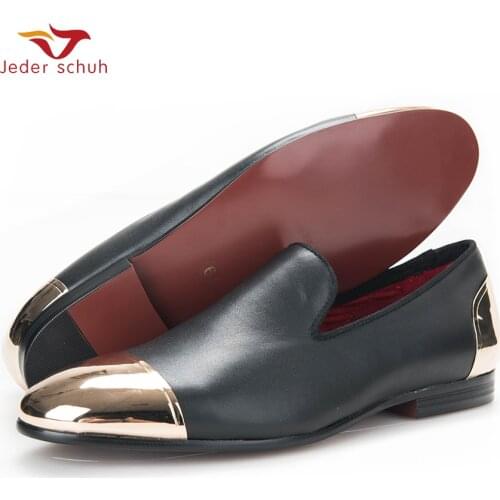 Men Loafers Leather Loafers Around Gold Buttoned Member Minimalist Design Men Flats Wedding And Party Shoes Plus Size Men Shoes