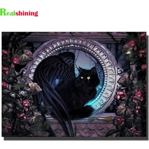 Handicrafts Gift 5D Diy diamond painting Black Cat Diamond Mosaic Embroidery cross stitch Full Square Round Drill 2021 N2272