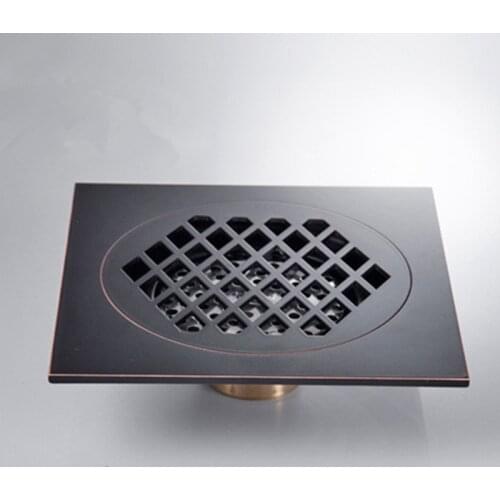 Floor Drain Black 15×15 cm Square Bath Drains Bathroom Building Material Filtration Deodorization Shower Drain Hardware