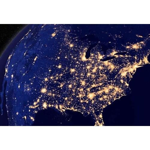 Night Lights of America from Space Metal Tin Wall Stickers Bar Pub Garage Diner Cafe Home Wall Decor Home Decor Art Poster