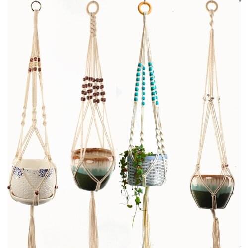 New arrival macrame plant hanger pot hanger with beads pot hanger with beads
