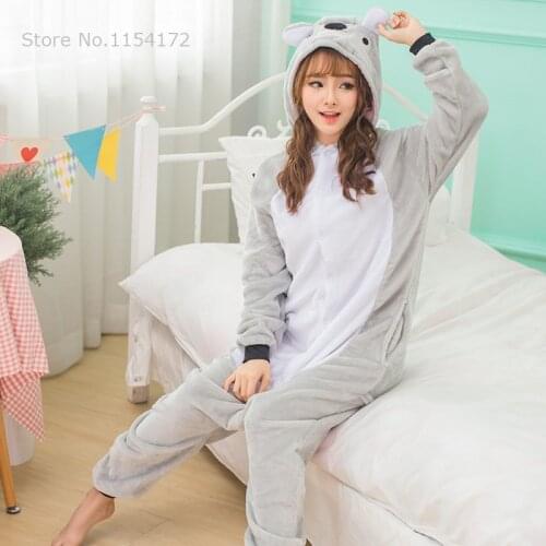 Koala Anime Adult Onesies Pyjamas Cartoon Animal Cosplay Costume Pajamas Adult Onesies Sleepwear Halloween Kigurumi