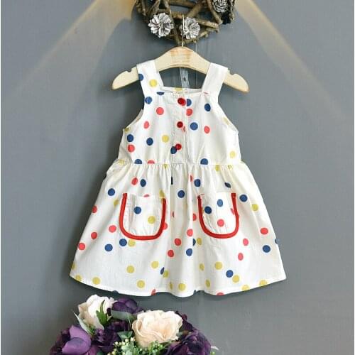 Flower girl dresses Girls dress 2021 new summer girl baby sling skirt childrens polka dot princess dresses kids clothes