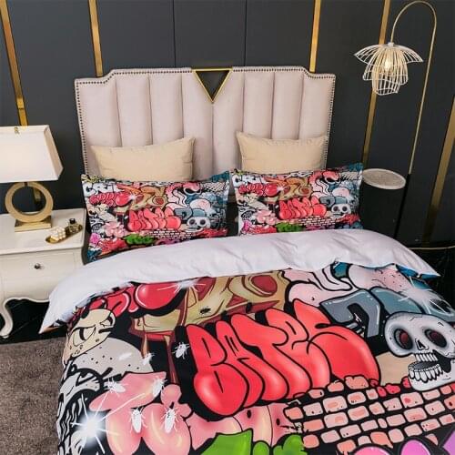 Autumn And Winter Hip-hop Style Quilt Cover Pillowcase Soft Bedding Single Double King Quilt Cover Two Or Two Sets