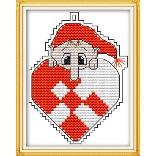Christmas pendant 1 cross stitch kit aida 14ct 11ct count print canvas stitches embroidery DIY handmade