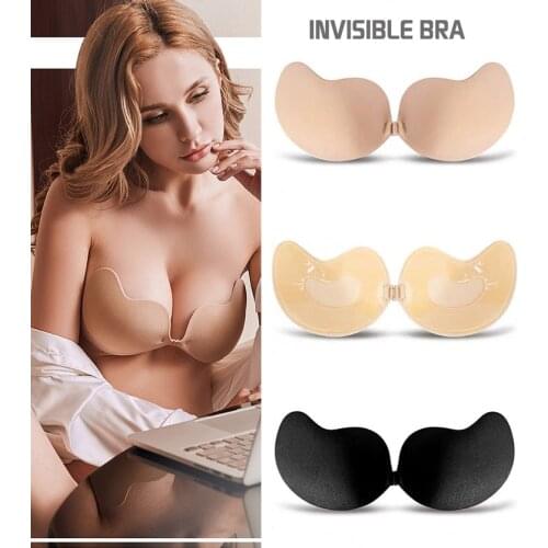 Self-adhesive Masculic Chest Paste Silicone Latex Wing Bra PullsTogether Breathable Silicone Invisible Bra Nipple Cover Brapads
