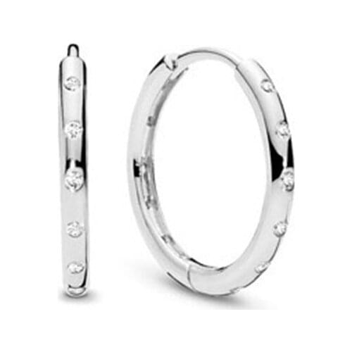 100% S925 Silver New Spray Hoop Water Drop Fashion PAN Earrings Womens Wedding Day Gift Diy Charm Boutique Jewelry