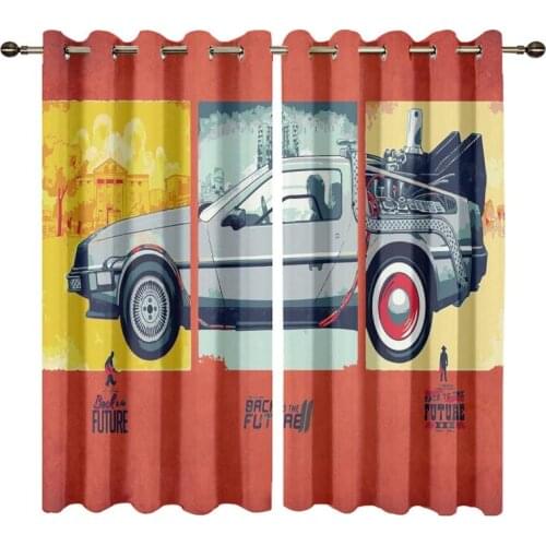 Bedroom Modern Luxury Blackout Curtain Customized Drapes 3D Back to the Future Printed Window Curtains for Living Room Cortinas