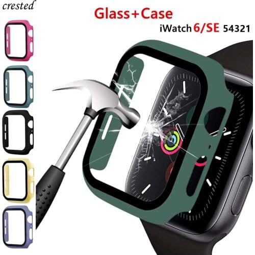 Glass+Cover For Apple Watch Case 44mm 40mm 42mm 38mm iWatch series 5 4 3 6 se bumper+Screen Protector apple watch Accessories