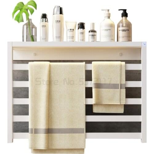 Intelligent electric towel rack drying rack household toilet heating black carbon fiber bath towel rack
