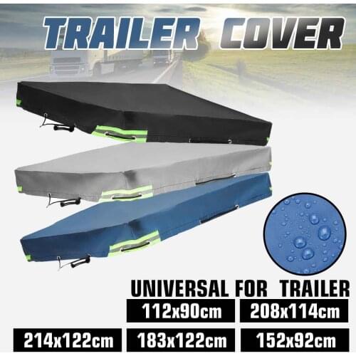 Universal Trailer Car Cover Foldable Waterproof Anti UV Sunscreen Snow Cover with Reflective Strip For 500kg 700kg Trailer