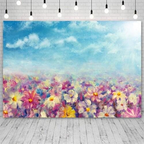 Avezano Spring Newborn Photography Background Oil Painting Flower Backdrop Child Wallpaper Fond Studio Photozone Photocall Decor