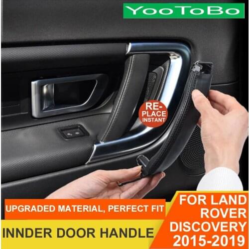 LHD RHD Inner Interior Door Pull Handle Matte Glossy Leather Trim Cover Panel Replace For Land Rover Range Discovery 2015-2019