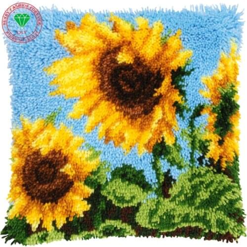 Needlework Craft Diy embroidery Patchwork carpet embroidery stitch thread embroidery cushion throw crochet pillowcase flower