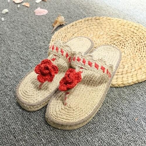 Womens Summer Sandals Bohemian Style Beach Slippers 100% Handmade Fashion Flip Flops Casual Loafer