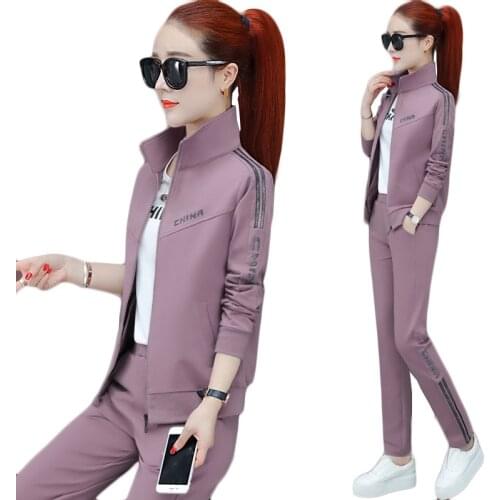 Haute couture Lady clothes set 3 piece set Top women clothing Korean style Spring/autumn student Sporting suit high quality 1852