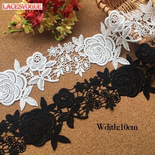 7yards 10cm Embroidery lace trim patchwork Handmade DIY Garment needlework sewing accessories fabric Clothing Decoration 221