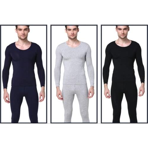 2 Sets Mens Good Quality Warm Pajama Underwear Tight Thin Set