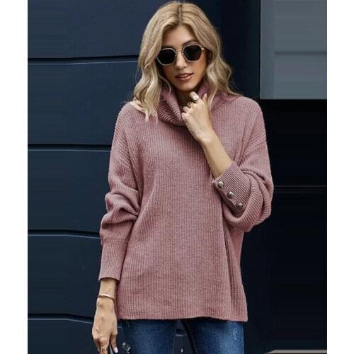 2020 Fashion Autumn Casual Long Sleeve Turtleneck Pullover 3 Colors