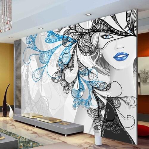3D photo fashion girl wallpaper custom wall mural bedroom beauty salon salon room decoration living room personality graffiti