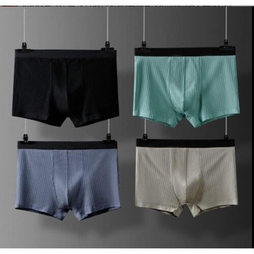 4PCS Fashion Men Cotton Boxer Shorts Summer Underwear Brief New Arrivals