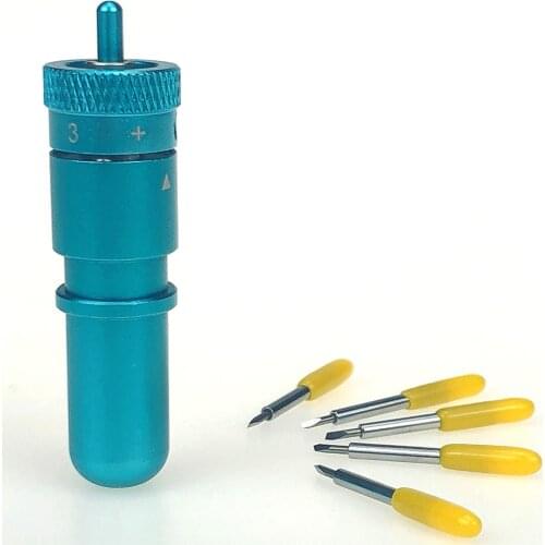 5pcs Plotter Cutter Offset Knife Blades for Cricut Cutting 30 Degree + 1pc Cricut Blade Holder