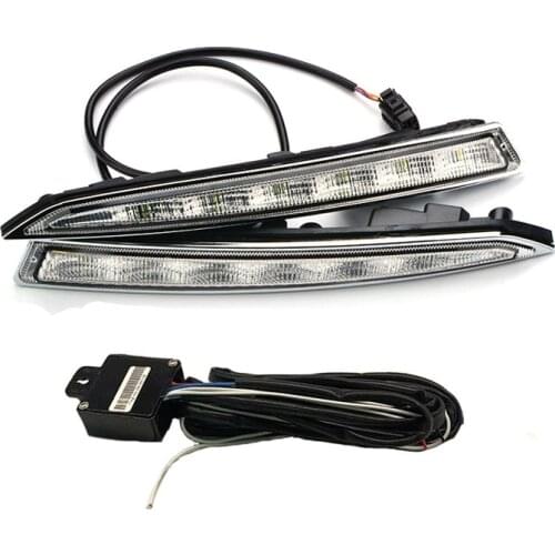 Car Daytime Running Light Modified Streamer Turn Signal Yellow, White and Blue Light for Ford Escape KUGA 2013