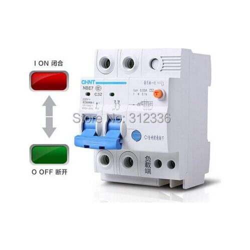 Free Shipping earth leakage LE C32 2P 32A 2 pole House use ELCB RCD residual current circuit-breaker earth leakage