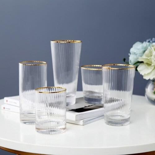 Cup Glass Creative Vertical Pattern Phnom Penh Transparent Glass Hammer Pattern Chunky Simple Household Wine Glass Milk Drinking