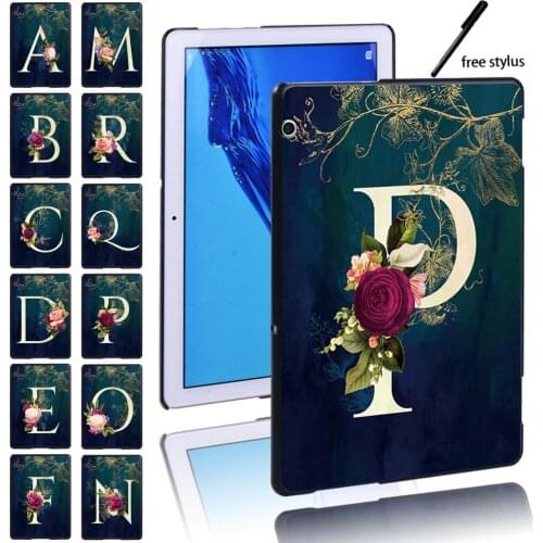 Tablet Case for Huawei MediaPad T3 8.0 / 10 9.6 / Pad T5 10 10.1 Dust-proof flower word protective sleeve + Free Stylus