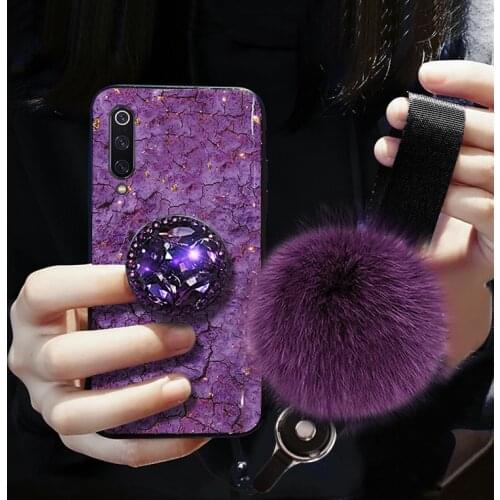Luxury Glitter Case For Xiaomi A1 A2 A3 5X 6X 8 9 10 10S 11 9T Lite Note10 Pro Redmi K30 K20 Holder Hairball cute Cover