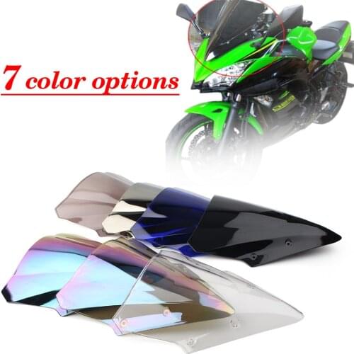For 2017 2018 2019 Kawasaki Ninja 650 ER-6F ER6F Motorcycle Windshield Windscreen Wind Screen Glass Black Iridium ABS Plastic