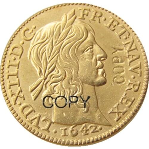 France A Set Of(1640 1641 1642 1643) 4pcs 1/2 Louis Gold Plated Copy Coins