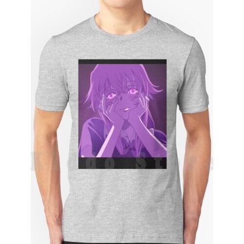 Yuno Gasai-Mirai Nikki Future Diary T Shirt Diy Big Size 100% Cotton Yuno Gasai Mirai Nikki Future Yandere Anime